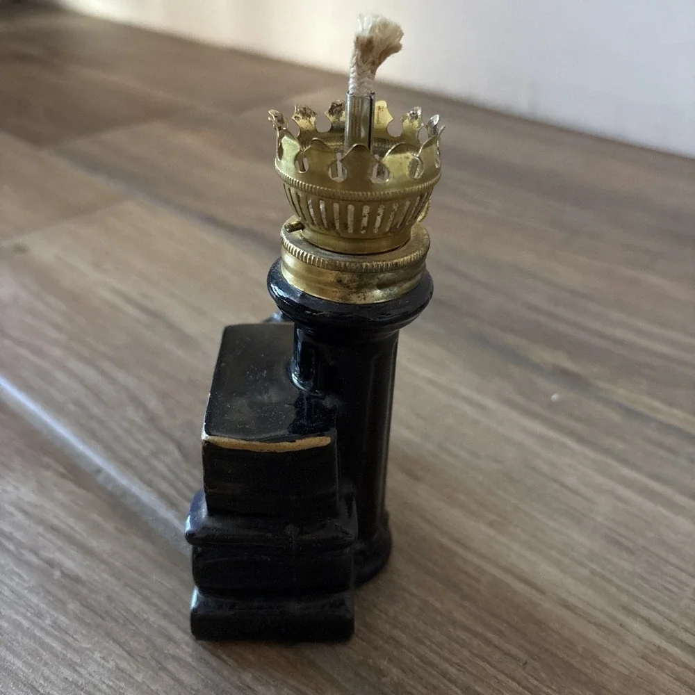 Vintage Mini Oil Kerosene‎ Lamp Stanley Steamer Car 1909- No Shade 4d